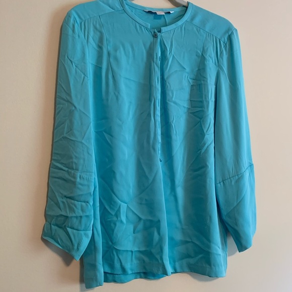 diane von furstenberg blue blouse - Picture 1 of 6